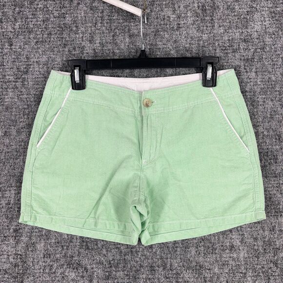Columbia PFG Shorts Womens 4 Green Cotton Mid Rise Casual Outdoor Camping Hiking - Picture 1 of 9